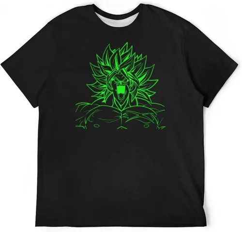Vista 5 de Saiyajin Broly - Camisetas casuales para hombre, manga corta, unisex, cuello redondo, camisetas para jóvenes y adultos