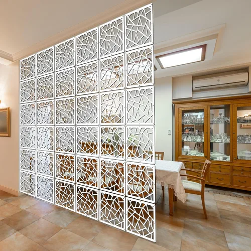 Vista 5 de Lchen Divisor de habitación colgante, 10 paneles colgantes de madera y plástico, panel de pantalla de 0.2 pulgadas de grosor para sala de estar