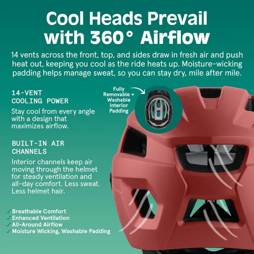 Vista 4 de Retrospec Retrospec Rowan - Casco de bicicleta de montaña para adultos, estilo MTB con visera extraíble e interior de espuma EPS para hombres