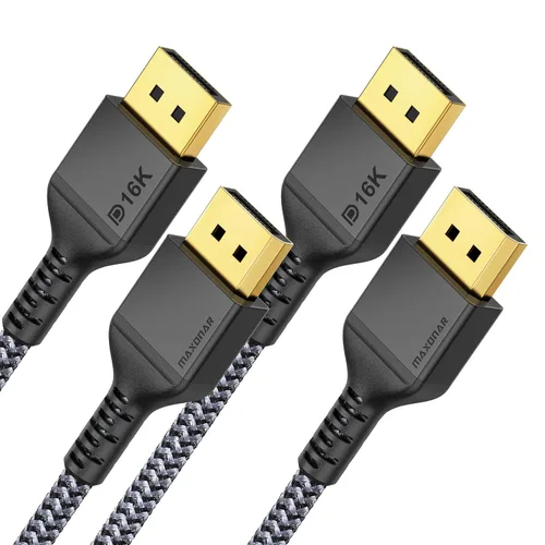 Vista 10 de Maxonar Cable DisplayPort 2.1 Certificado VESA, Cable DisplayPort 16K 2.1 Soporta 80Gbps, 16K@60Hz, 10K@60Hz, 8K@60Hz, 4K@165Hz, HDR, HDCP 2.2, 3D