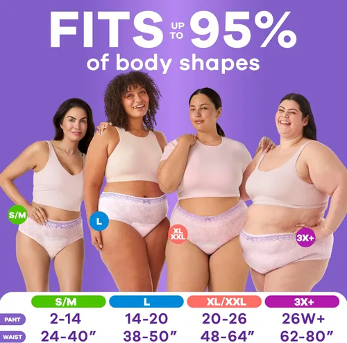 Vista 6 de Always Discreet Ropa interior para incontinencia adulta para mujeres y ropa interior posparto, pequeña/mediana, hasta 100% protección contra fugas