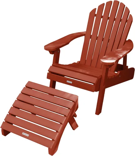 Vista 11 de highwood AD-KITCHL1-BKE Hamilton Silla Adirondack plegable y reclinable con otomana, color negro