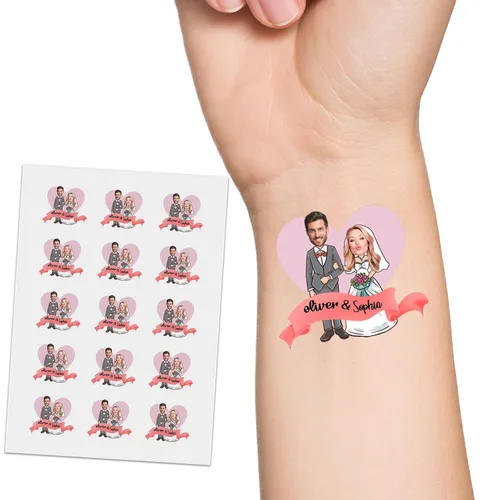 Vista 17 de YESCUSTOM Tatuajes temporales personalizados con foto, tatuaje facial personalizado con logotipo para adultos, parejas, mujeres, hombres, tatuajes