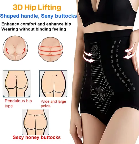 Vista 2 de CHUANGJIA 2PCS Unique Fiber Restoration Shaper, Fiber Restoration Shaper, Graphene Tightening & Body Shaping Briefs, Tummy ControlBlack+skin