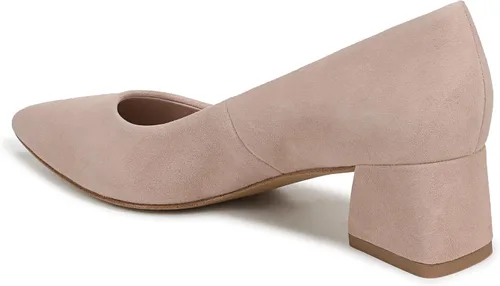Vista 9 de Franco Sarto Women's Racer Pointed Toe Block Heel Pumps Zapatilla Ballet Rosa Claro Gamuza