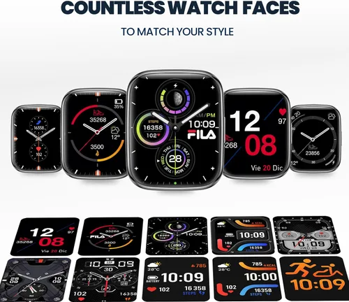 Vista 5 de Reloj inteligente FILA para hombres y mujeres (responder/hacer llamadas), reloj de fitness de 1.95" con monitor de frecuencia cardíaca/sueño
