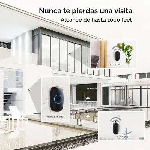 Vista 5 de Kits inalámbricos de timbre SECRUI para puerta delantera, funciona