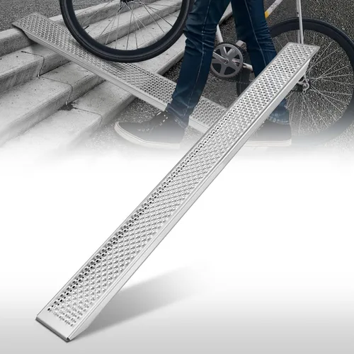 Vista 8 de Auto Dynasty Rampas de carga de acero resistentes de 63" x 9", capacidad de 880 LBS para motocicletas, remolques, rampas de acero para camionetas