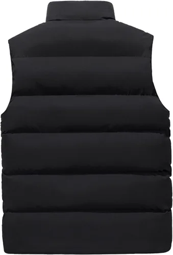 Vista 2 de Chaleco acolchado de algodón acolchado para hombre, chaqueta sin mangas, abrigo grueso y cálido, ropa de abrigo acolchada de gran tamaño, chaleco