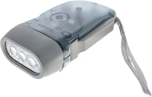 Vista 2 de ASR Outdoor Emergencia Movimiento 3 LED Dynamo Squeeze Action Basic Linterna - No necesita