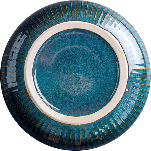 Vista 4 de CSYY Ensaladera de 66 onzas, 8 pulgadas, cuencos de sopa grandes, cuenco redondo de porcelana azul decorativo para ensalada, papas fritas, cereales