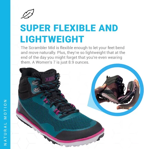 Vista 4 de Xero Shoes Scrambler Mid - Botas de senderismo ligeras y transpirables para mujer