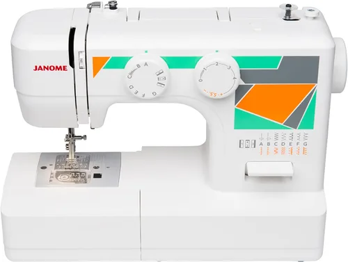 Vista 2 de Janome MOD-15 Máquina de coser fácil de usar con 15 puntadas, longitud de puntada ajustable y 5 piezas de alimentación