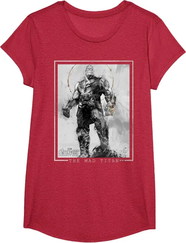 Vista 55 de Marvel Avengers Infinity War Thanos Sketch Graphic Camiseta Negro