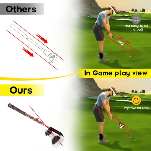 Vista 4 de SUPERVR VR Golf Attachment Club for Oculus Quest 2 Accessories Golf Right Controller