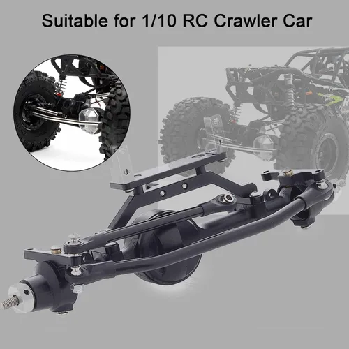 Vista 2 de Aleación de aluminio CNC eje delantero completo para 1/10 RC Crawler RC4WD Ge-Lande II TF2 D110 Yo-ta II Ejes (negro)