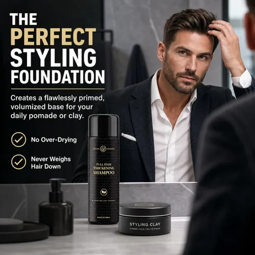 Vista 3 de Champú para engrosar el cabello para hombres – 5% complejo capixilo DHT bloqueador para pérdida de cabello y adelgazamiento del cabello Sin