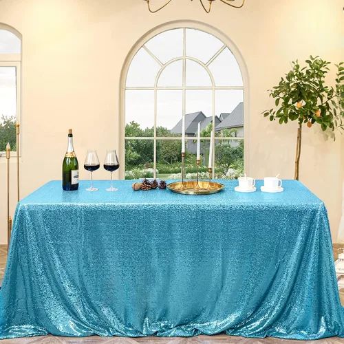 Vista 87 de Manteles redondos de lentejuelas negros para fiestas, de 121,9 cm, mantel redondo de purpurina ajustado, pequeño, lindo y dulce, para boda