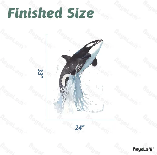 Vista 5 de Calcomanía de pared con diseño de ballena asesina saltando fuera del agua, para guardería, orca, animales marinos, extraíble, despegar y pegar