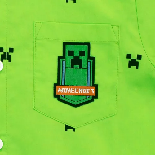 Vista 6 de Minecraft Camisa Creeper con botones para niño
