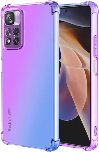 Vista 9 de Para Redmi Note 11 Pro/Note 11 Pro 5G/Redmi Note 11E Pro Caso, lindo gradiente transparente delgado a prueba de golpes suave flexible TPU cubierta