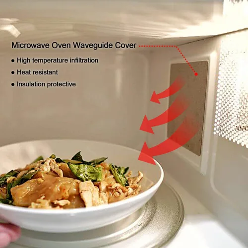 Vista 4 de OIIKI 5 fundas para guía de ondas, piezas de colocación de microondas, accesorios gruesos de aislamiento térmico, hoja de mica universal para horno