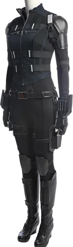 Vista 2 de Disfraz de Natasha Romanoff para mujeres adultas, peluca de Yelena Belova, traje de batalla, chaleco
