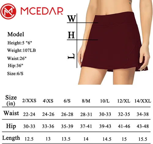 Vista 6 de MCEDAR Falda de tenis plisada para mujer con bolsillos faldas atléticas de tiro medio faldas de golf correr entrenamiento pantalones cortos