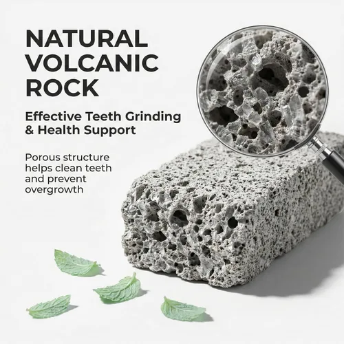 Vista 8 de 12 bloques de lava colgantes de conejo, piedra de molienda de calcio mineral RAINFLOW para conejo, hámster, chinchilla, juguete masticable