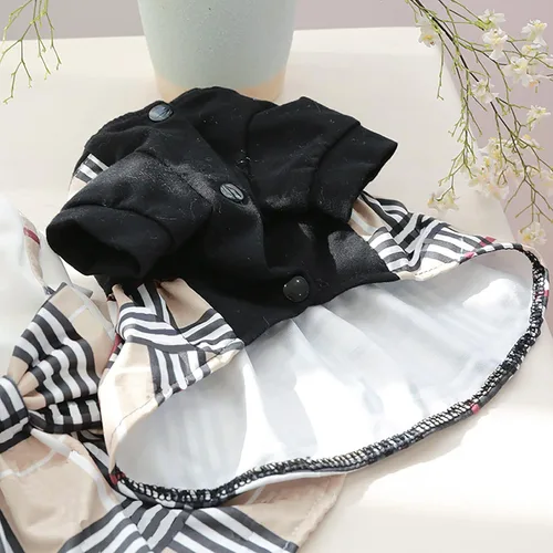 Vista 4 de Ropa para perros pequeños, niñas, lindos vestidos con lazo, vestido de princesa de verano, ropa cómoda y transpirable para mascotas, trajes