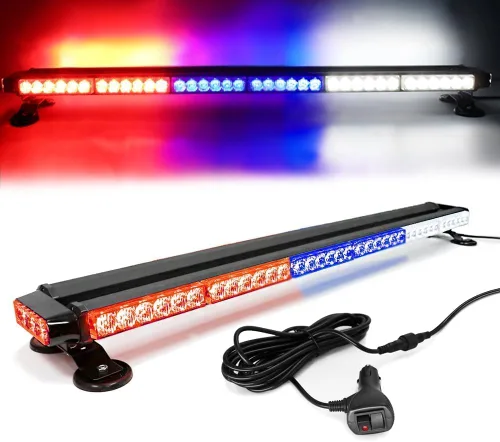 Vista 23 de Barra de luz estroboscópica de emergencia de 14.5'' con 32 LED para techo, doble lado, luz de advertencia de peligro, luz de seguridad con imán