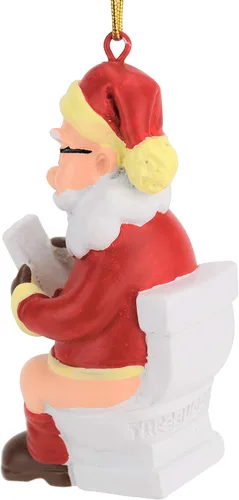Vista 4 de Tree Buddees Adornos de Navidad inapropiados de Papá Noel en el trono