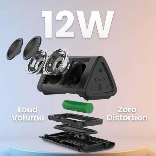 Vista 4 de Oontz - Altavoz Bluetooth portátil Angle 3 mejorado 5.0-10W de sonido, batería de 14 horas, rango inalámbrico de 100 pies, resistente al agua IPX5
