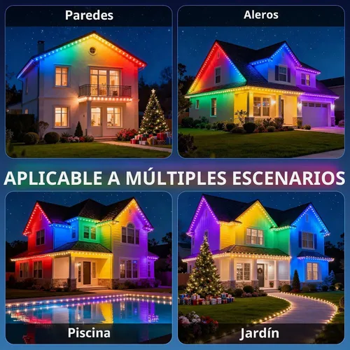 Vista 9 de Luces permanentes para exteriores de 100 pies con 50 LED, 16