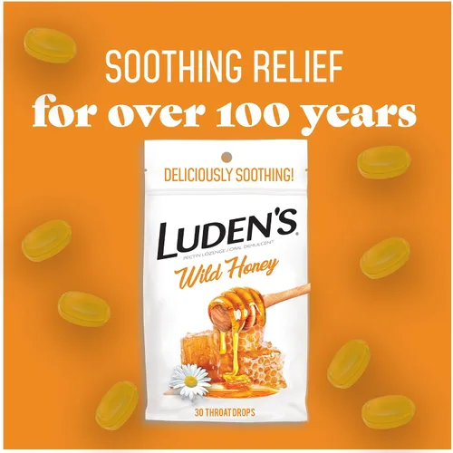 Vista 5 de Luden's Gotas para la garganta deliciosamente relajantes, sabor a miel silvestre, 30