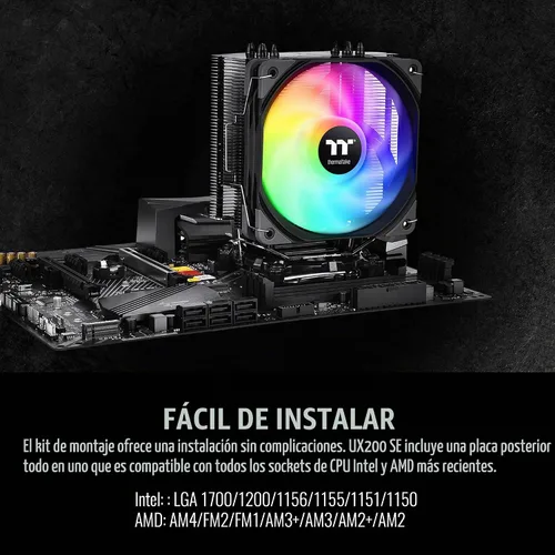 Vista 5 de Thermaltake Ventilador Cl-p105-al12sw-a Ux200 Se Retail Negro