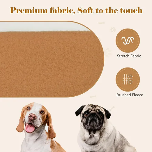 Vista 5 de Sudadera con capucha para perros pequeños, ropa de forro polar cepillado suave y liso, sudadera con capucha para mascotas con bolsillo (café-XS)