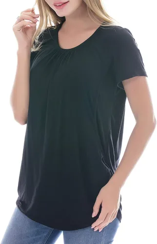 Vista 4 de Smallshow - Camisa de lactancia para maternidad, manga corta, modal, para mujer