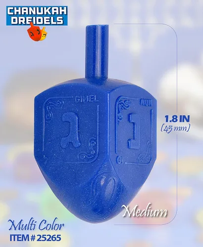 Vista 2 de Hanukkah Dreidels - Dreidel de plástico multicolor - 10 unidades medianas
