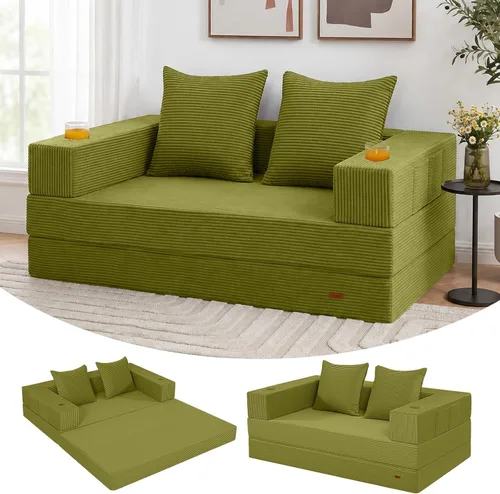 Vista 10 de COMAX Sofá cama futón, sofá cama convertible, sofás plegables sin hueso