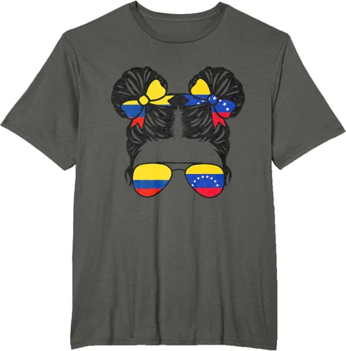 Vista 6 de Camiseta Half Colombian Half Venezolan Girl Colombia Kids Heritage, Gris