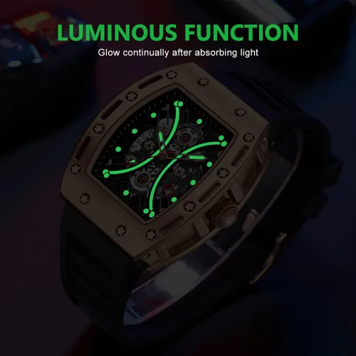 Vista 5 de MF MINI FOCUS Watch Wristwatch Fashion Hollow Big Dial Luminous Waterproof Sport Analog Quartz Business Mens Watches Silicon Strap Dress Watch