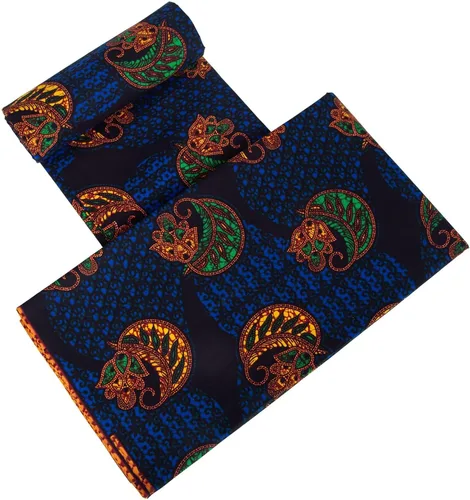 Vista 5 de Tela de algodón africana de impresión de cera Ankara de 6 yardas usada para ropa de fiesta artesanía DIY costura textiles 24FS1605