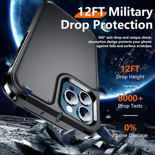 Vista 2 de Red2Fire - Funda para iPhone 12 Pro Max de 6.7 pulgadas, protección contra caídas de grado militar, antideslizante, resistente, cuerpo completo