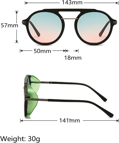 Vista 3 de Gafas con forma de labio para mujeres y hombres gafas de sol polarizadas redondas clásicas de moda retro