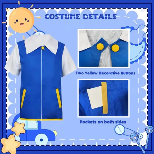 Vista 4 de Kidukso Disfraz de entrenador para adultos, unisex, sudadera con capucha para fiesta de Halloween, chaqueta, guantes, sombrero, conjunto