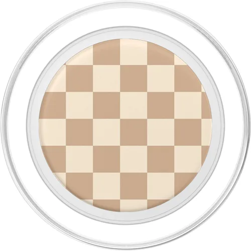 Vista 2 de PopSockets MagSafe PopGrip de tablero de ajedrez clásico a cuadros beige claro para iPhone