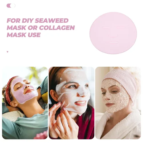 Vista 8 de LEORX Paquete de 2 bandejas de máscara de colágeno reutilizable para mascarilla facial para hacer algas marinas y barro, placa facial para salón