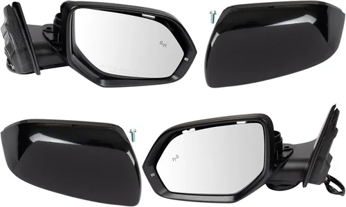 Vista 173 de TRQ Conjunto de 2 piezas de espejo lateral para conductor y pasajero, ajuste eléctrico, sin calefacción, sin memoria, color negro, compatible