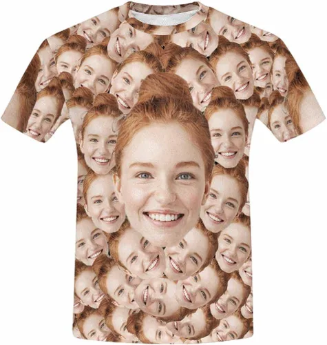 Vista 4 de Camiseta personalizada con caras para hombres, camisetas divertidas personalizadas para novio, camiseta personalizada, gran regalo